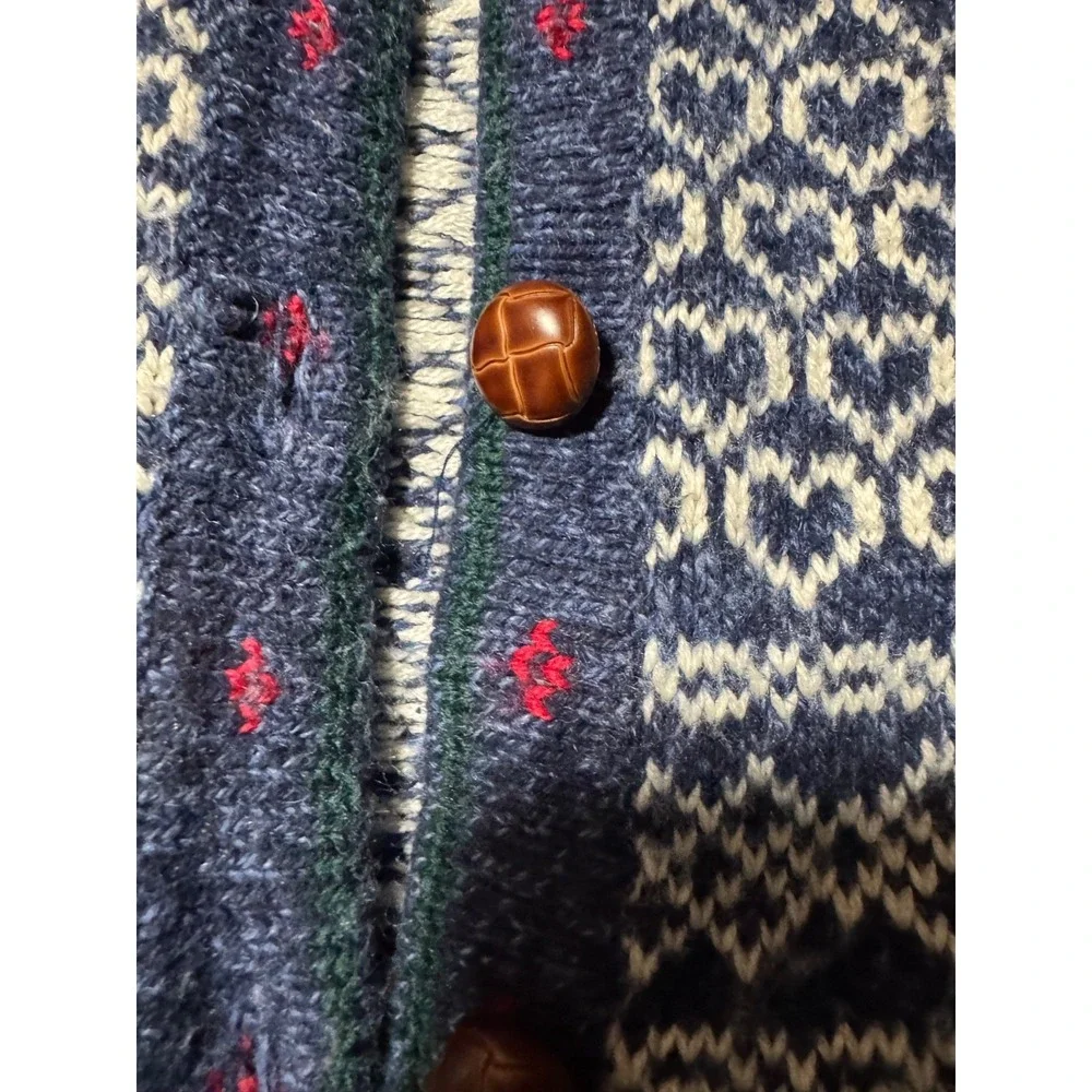 Vintage Northern Reflections Fair Isle Nordic Cardigan Sweater Womens Small Peti